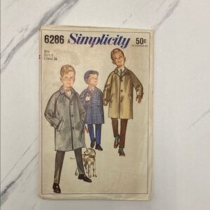 Vintage 1960s Simplicity #6286 Boys lined Coat patterns